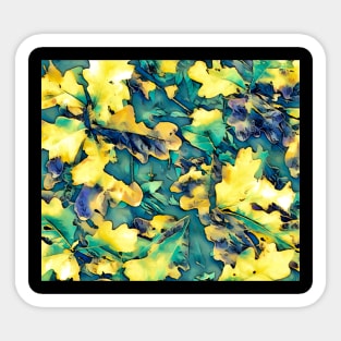 Oak leaves of a different color Sticker